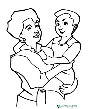 Mother´s Day Coloring Pages Little Boy