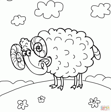 Cute Ram coloring page | Free Printable Coloring Pages