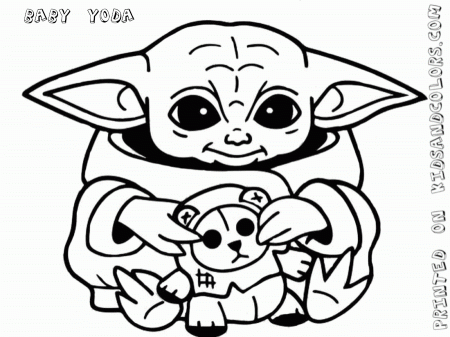 Coloring Pages Baby Yoda Line Drawing - Coloring Home