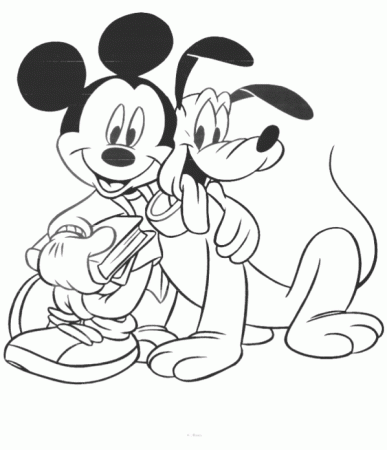mickey mouse and pluto coloring pages Coloring4free - Coloring4Free.com