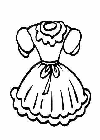 Doll dress coloring page for girls, printable free | Coloring pages for  girls, Barbie coloring pages, Barbie coloring