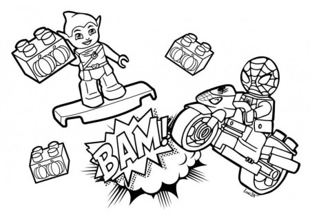 Funny Lego Spiderman Coloring Page - Free Printable Coloring Pages for Kids