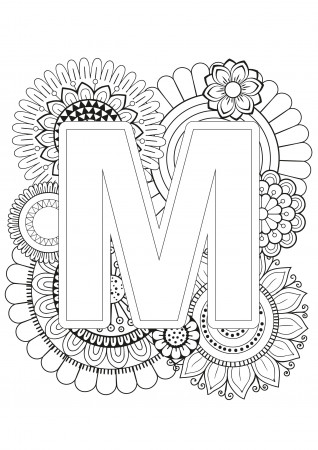 Mindfulness Coloring Page - Alphabet | Mandala coloring pages ...
