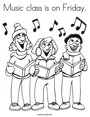 Music class is on Friday Coloring Page - Twisty Noodle
