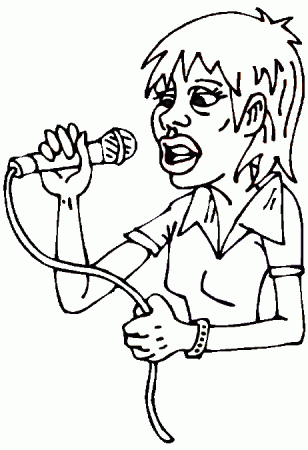 Rock star coloring pages - girl vocalist coloring pages, rock star ...