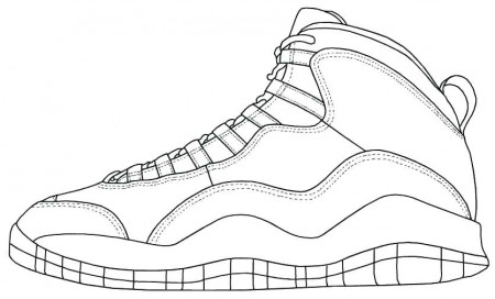 Jordan Sneakers Coloring Pages at GetDrawings | Free download