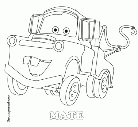 Cars Movie - Tow Mater coloring page