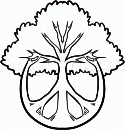 How to Draw a Peace Tree, Step by Step, Symbols, Pop Culture, FREE ...