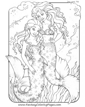 Advanced Coloring Pages Mermaids - Coloring Pages For All Ages
