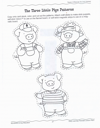 Practice Free 3 Little Pigs Stick House Coloring Pages - Widetheme