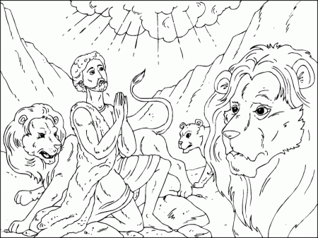 Free Coloring Page 25 Jan 2025 Daniel in the Lions' Den