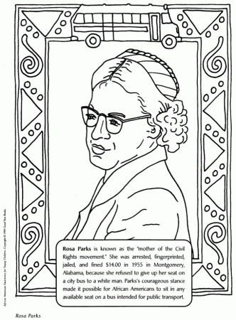Rosa Parks - Coloring Pages for Kids and for Adults