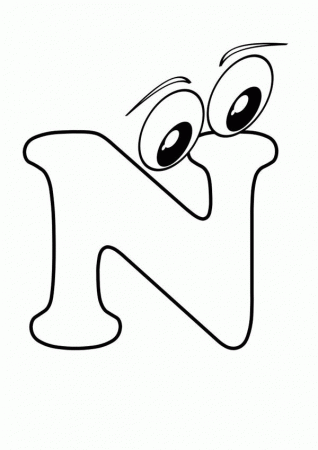 Preschool Coloring Pages Letter N - Coloring Page