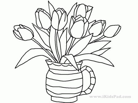 15 Pics of Coloring Page Tulip Vase - Tulip Coloring Pages for ...