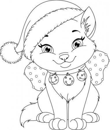 Christmas Cat Coloring Pages - Part 2