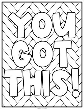 Motivational Positive Quote Coloring Pages | Middle School Locker Activity
