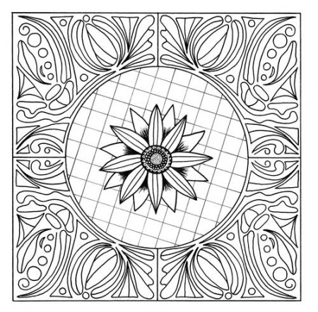 Floral Mandala Adult Coloring Page | FaveCrafts.com
