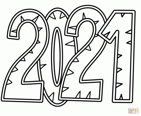2021 Doodle coloring page | Free Printable Coloring Pages
