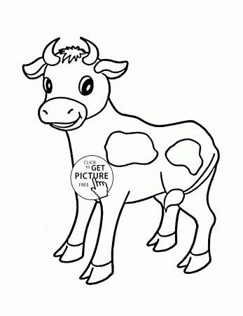 Little Cow coloring page for kids, animal coloring pages ...