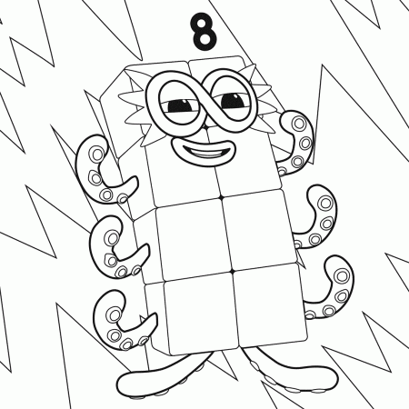 Numberblocks Number 8 Coloring Pages - Get Coloring Pages
