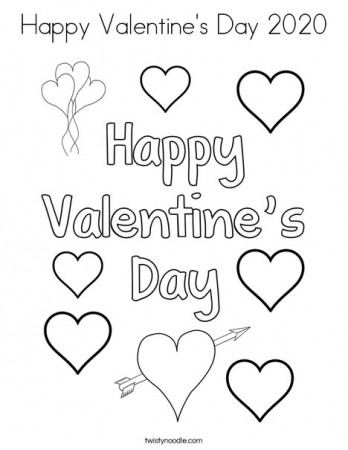 Happy Valentine's Day 2020 Coloring Page - Twisty Noodle