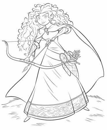 BRAVE MERIDA COLORING PAGES | Disney princess coloring pages ...