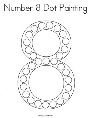 Number 8 Dot Painting Coloring Page - Twisty Noodle