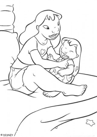 Lilo with her sister coloring pages - Hellokids.com