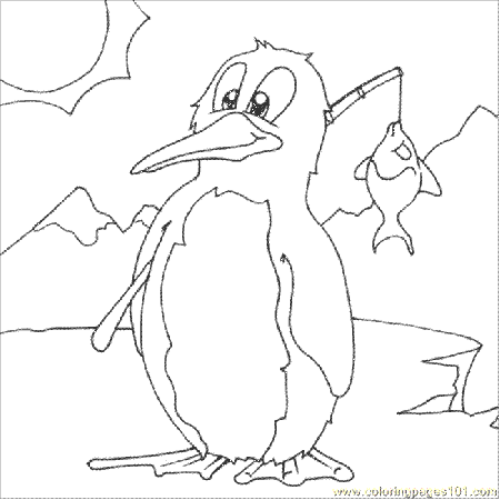 Penguin Fishing Coloring Page for Kids - Free Penguins Printable Coloring  Pages Online for Kids - ColoringPages101.com | Coloring Pages for Kids