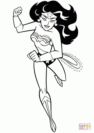 Cartoon Wonder Woman coloring page | Free Printable Coloring Pages