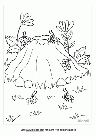 Ant Hill Coloring Pages | Free Bugs Coloring Pages | Kidadl