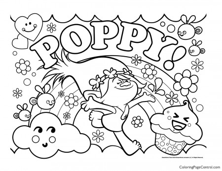 Trolls - Poppy Coloring Page 06 | Coloring Page Central