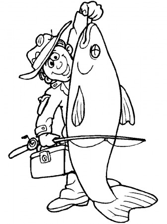 Fisherman coloring pages