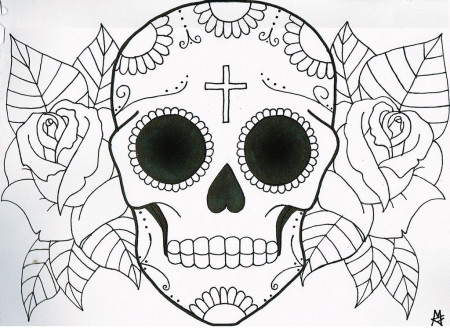 Girl Sugar Skull Colouring Pages - Colorine.net | #22467