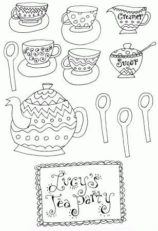 12 Pics of Tea Set Coloring Pages - Coloring Tea Set Clip Art, Tea ...