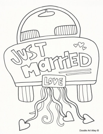 Wedding Coloring Pages - Doodle Art Alley