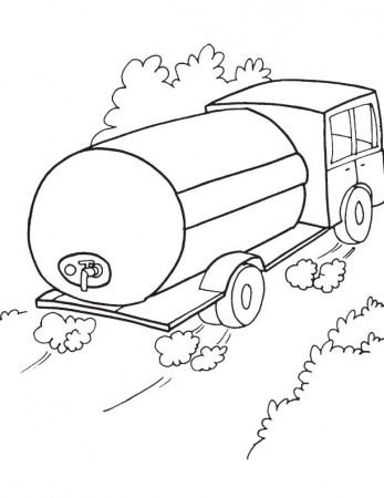 Water tank truck coloring page | Download Free Water tank truck coloring  page for kids | Best Coloring Pages
