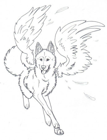 Anime Wolf With Wings Coloring Pages Adult Coloring Pages Cat Girl ...