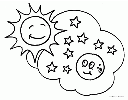 Moon Coloring Sheet - Coloring Pages for Kids and for Adults