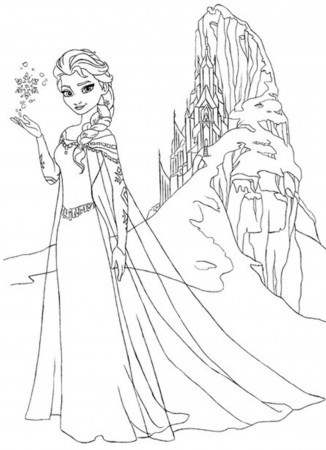 Frozen In Front Of Castle Coloring Pages - Coloring Cool