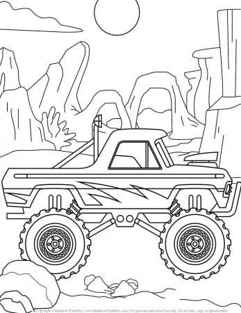 Monster Truck Coloring Pages - Free Printable Coloring Pages for Kids