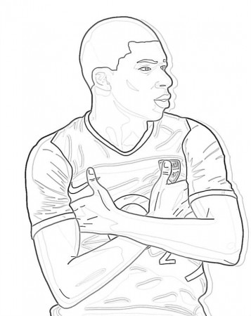 Kylian Mbappé 3 Coloring Page - Free Printable Coloring Pages for Kids