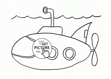 Submarine Transportation Coloring Pages For Kids Printable Free