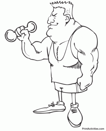 Fitness Coloring Page | Muscle Man