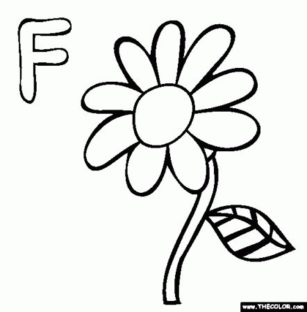 F Coloring Page | Free F Online Coloring