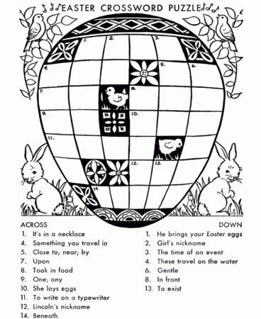 Easter Puzzles (With images) | Free printable crossword puzzles ...