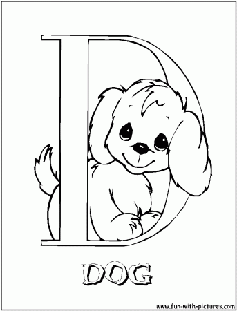 D for dog coloring pages