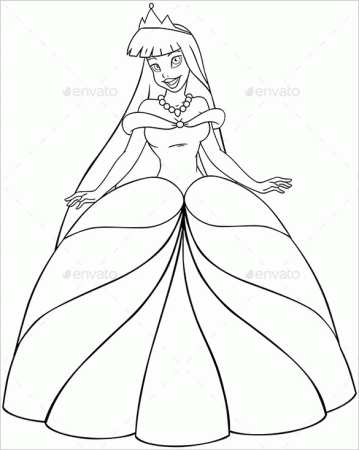 20+ Princess Coloring Pages - Vector EPS, JPG
