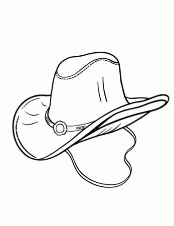 Free Cowboy Hat Coloring Page