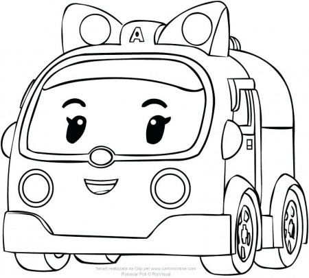 Amber In Car Version From Coloring Page To Print Pages - Robocar Poli Coloring  Page (#1501092) - HD Wallpaper & Backgrounds Download